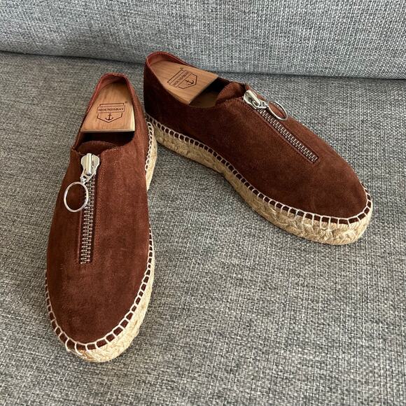 NWOT Alexander Wang Devon Brown Suede Espadrilles US 8 EU 38  Platform Zip Shoes - Picture 4 of 16